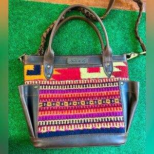 Nena & Co The Perfect Bag Mini-Mexico Collection-OOAK Handwoven Panel-Full Grain